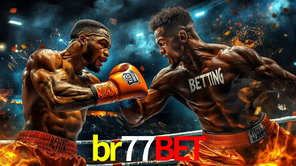 Dois boxeadores em uma luta intensa e explosiva, representando a adrenalina e as oportunidades de apostas em esportes de combate disponíveis na plataforma br77bet.